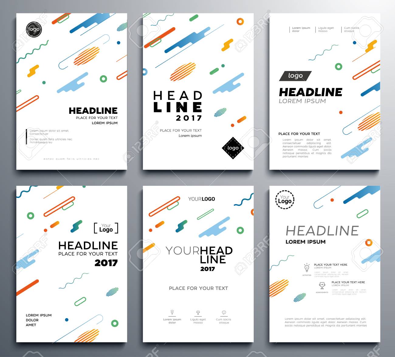 presentation booklet covers vector template pages set royalty free