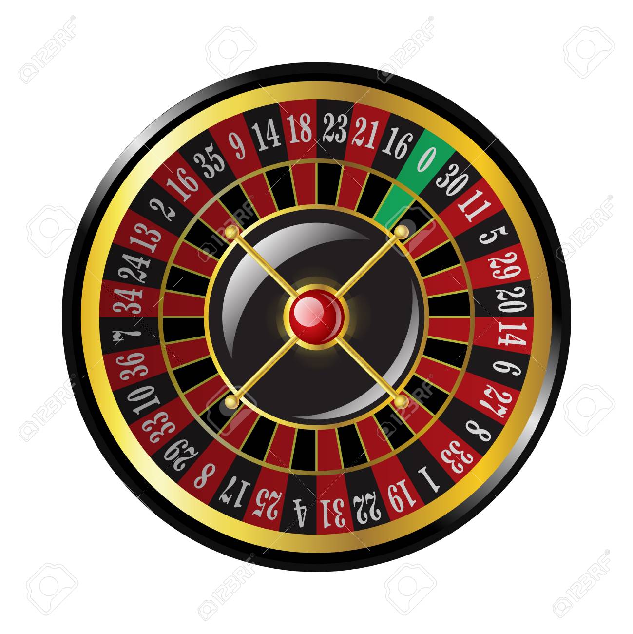 カジノのルーレット 現代ベクトル分離クリップアート のイラスト素材 ベクタ Image