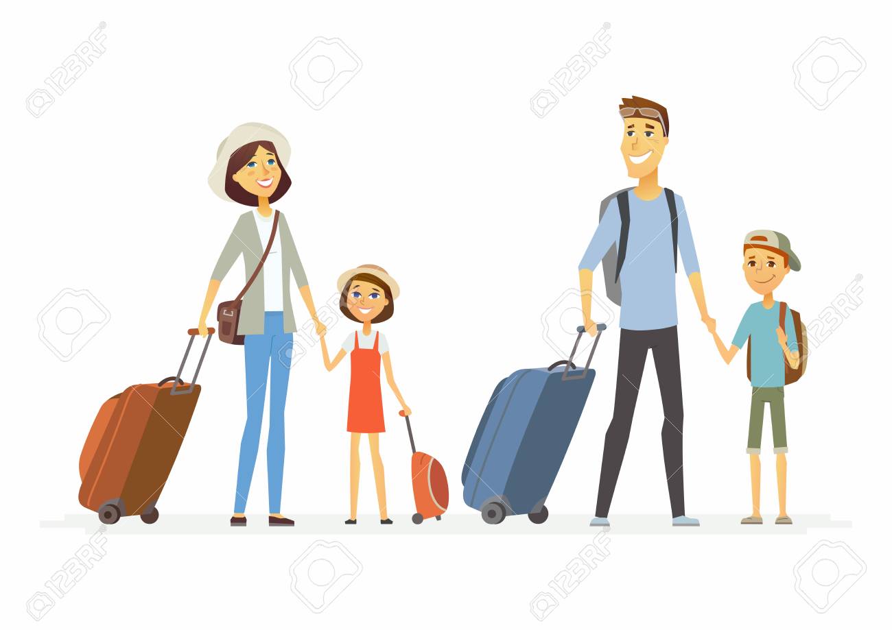 Family on holiday - cartoon people characters isolated illustration - 92333507 Family on holiday - cartoon people characters isolated illustration - 92333507