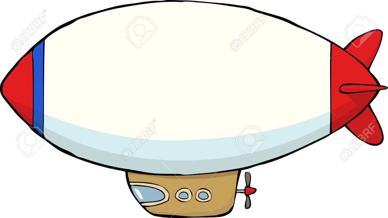 白い背景ベクトル イラストに飛行船 のイラスト素材 ベクタ Image