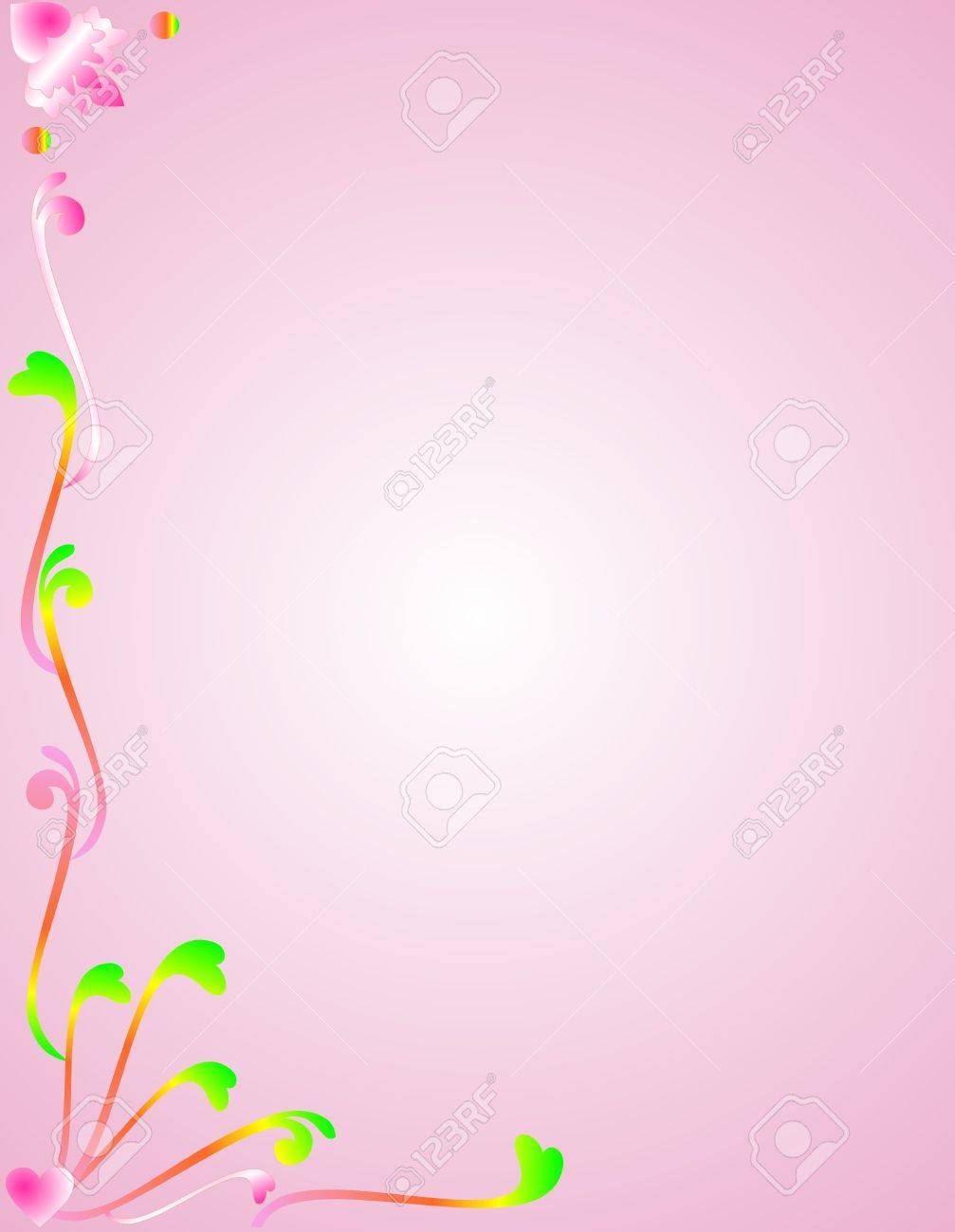 pink background with colorful foliage for messages memos signs