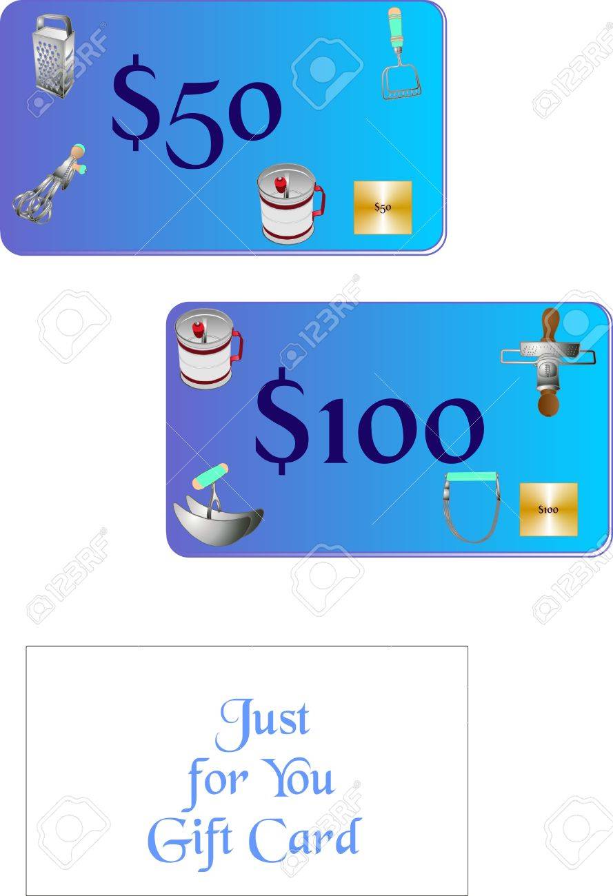 Gift Card For A Kitchen Shoppe With Retro Kitchen Tools On The Royalty Free Cliparts Vectors And Stock Illustration Image 5062439