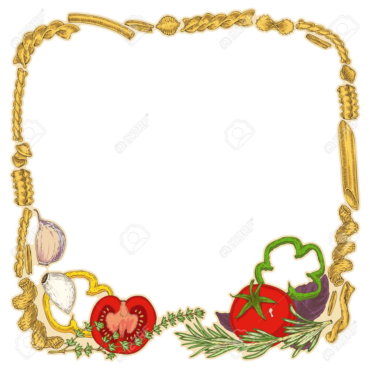 Blank Menu Page With Border. Italian Pasta Royalty Free SVG, Cliparts,  Vectors, and Stock Illustration. Image 73255989.