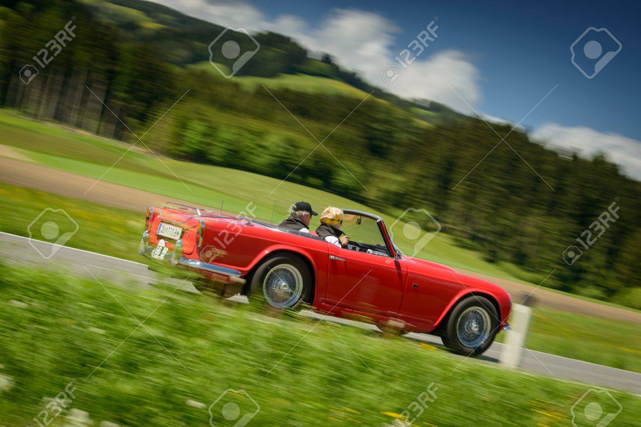 Knittelfeld Austria May 18 Bernhard Wallner In A 1964 Triumph
