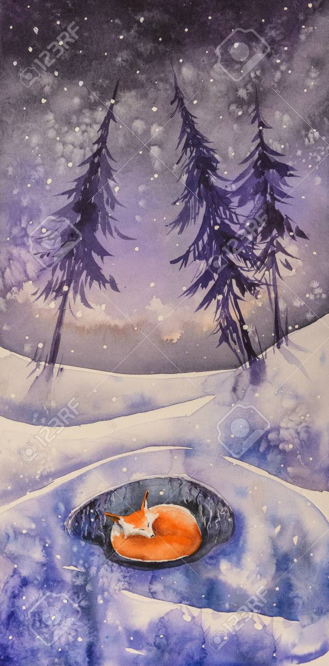 フォックス ツリーと雪の冬景色は フィールドをカバーし 草を乾燥します 画像水彩絵の具で作成しました の写真素材 画像素材 Image フォックス ツリーと雪の冬景色は フィールドをカバーし 草を乾燥します 画像水彩絵の具で作成しました の写真素材 画像素材 Image
