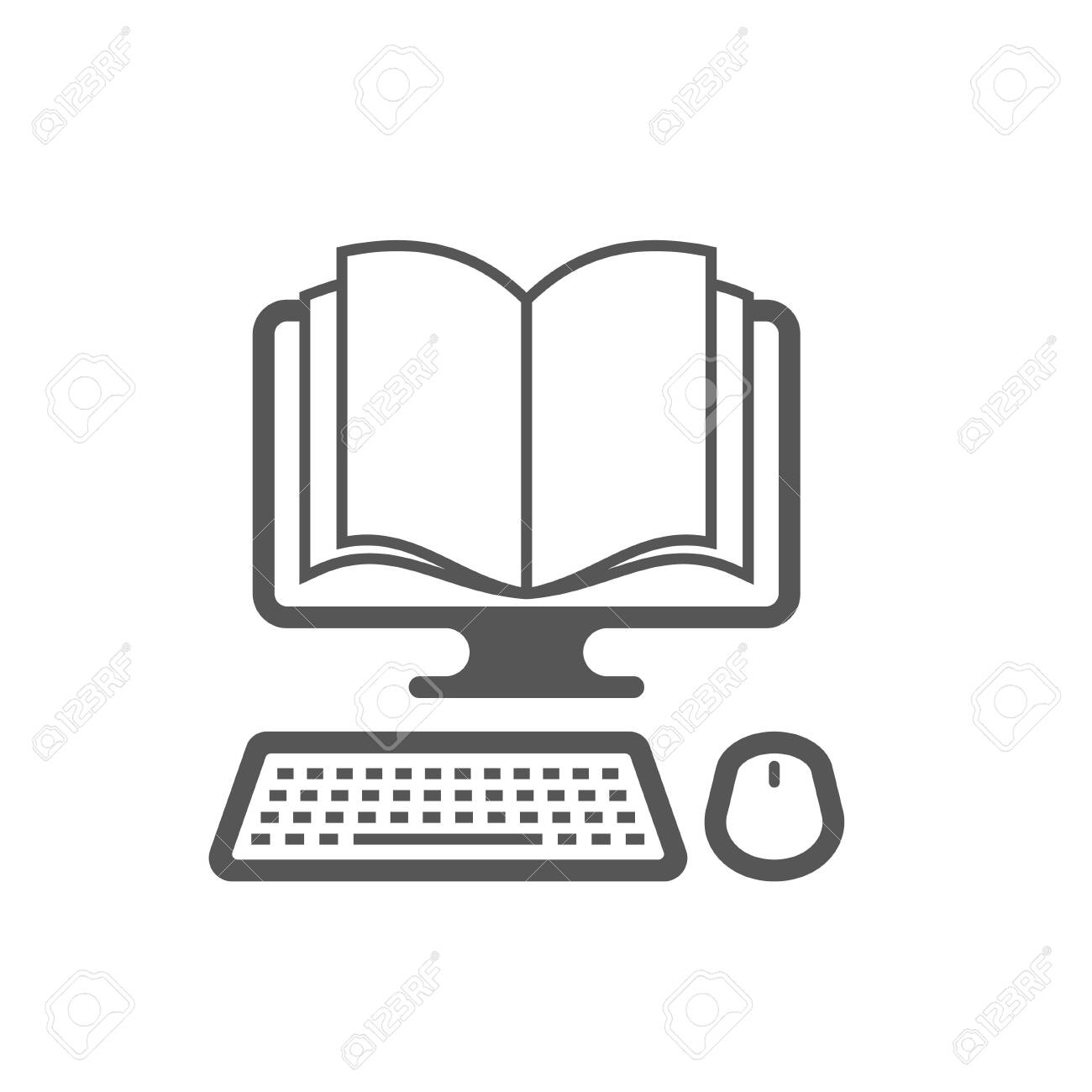 Vector template. Reading books on the Internet, E-reading, Internet library, online book store, remote education. EPS 10. - 145850092 Vector template. Reading books on the Internet, E-reading, Internet library, online book store, remote education. EPS 10. - 145850092
