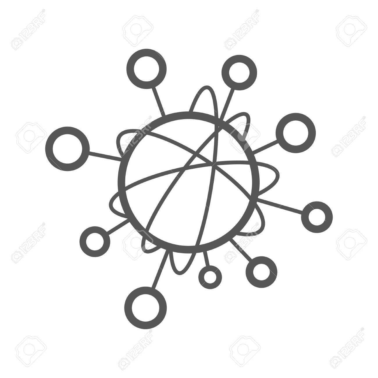 Simple line icon to represent the Internet of Things IoT concept. A network of objecs such as devices connected to each other on the internet. Editable Stroke. EPS 10. - 145850096 Simple line icon to represent the Internet of Things IoT concept. A network of objecs such as devices connected to each other on the internet. Editable Stroke. EPS 10. - 145850096