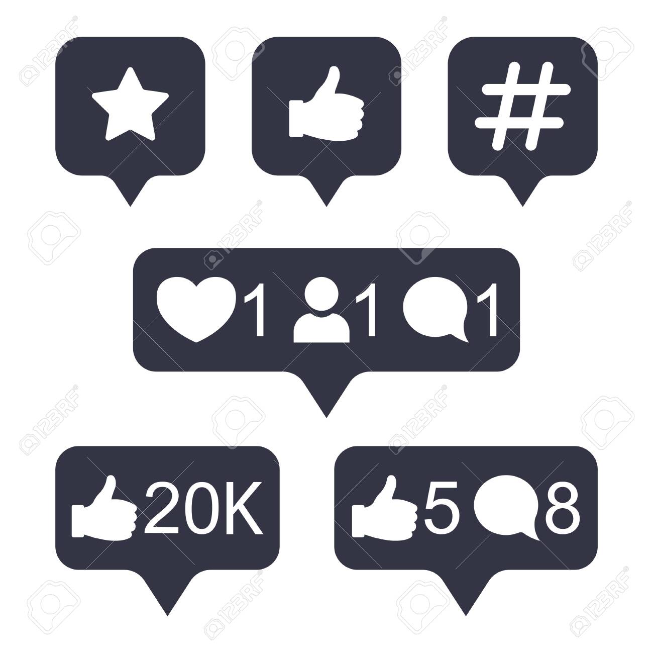 Social media modern button in golden gradient color. Like, follower, comment button, icon, symbol, ui, app, web. Vector illustration. - 147130327 Social media modern button in golden gradient color. Like, follower, comment button, icon, symbol, ui, app, web. Vector illustration. - 147130327