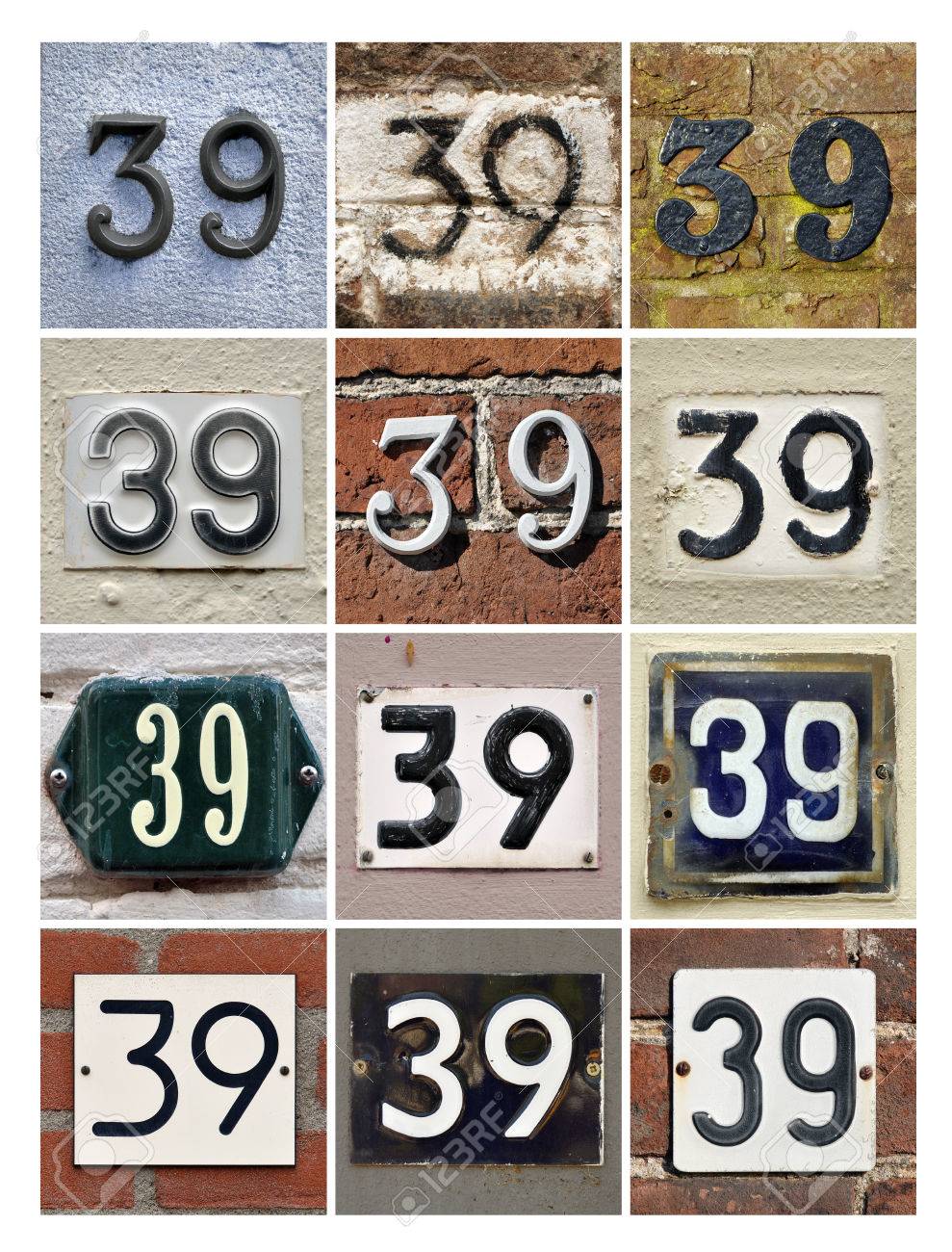 Collage Of House Numbers Thirty Nine Stock Photo Picture And Royalty Free Image Image 29468865