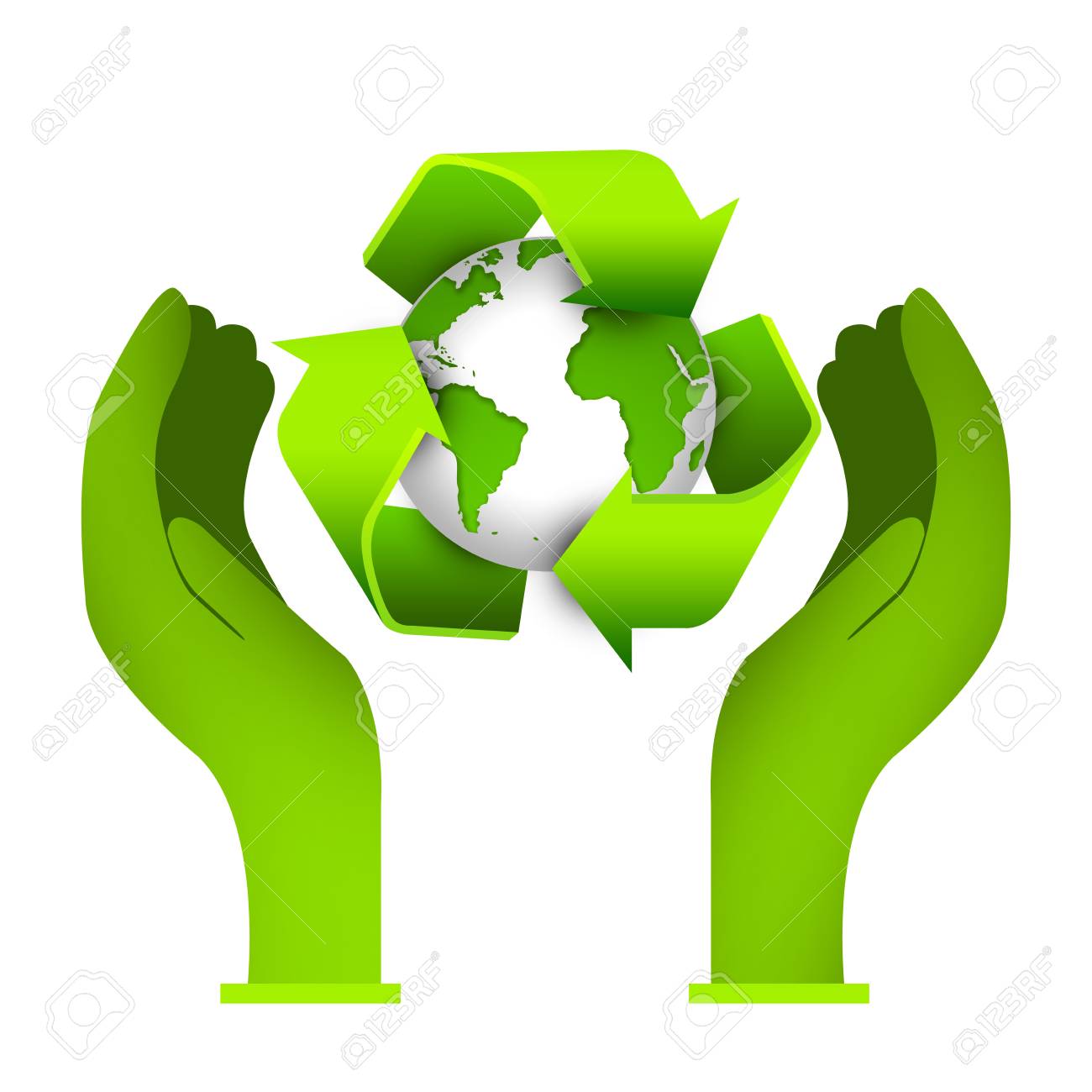 Recycle Concept Or Save The Earth Concept Present By Hand Hold - 