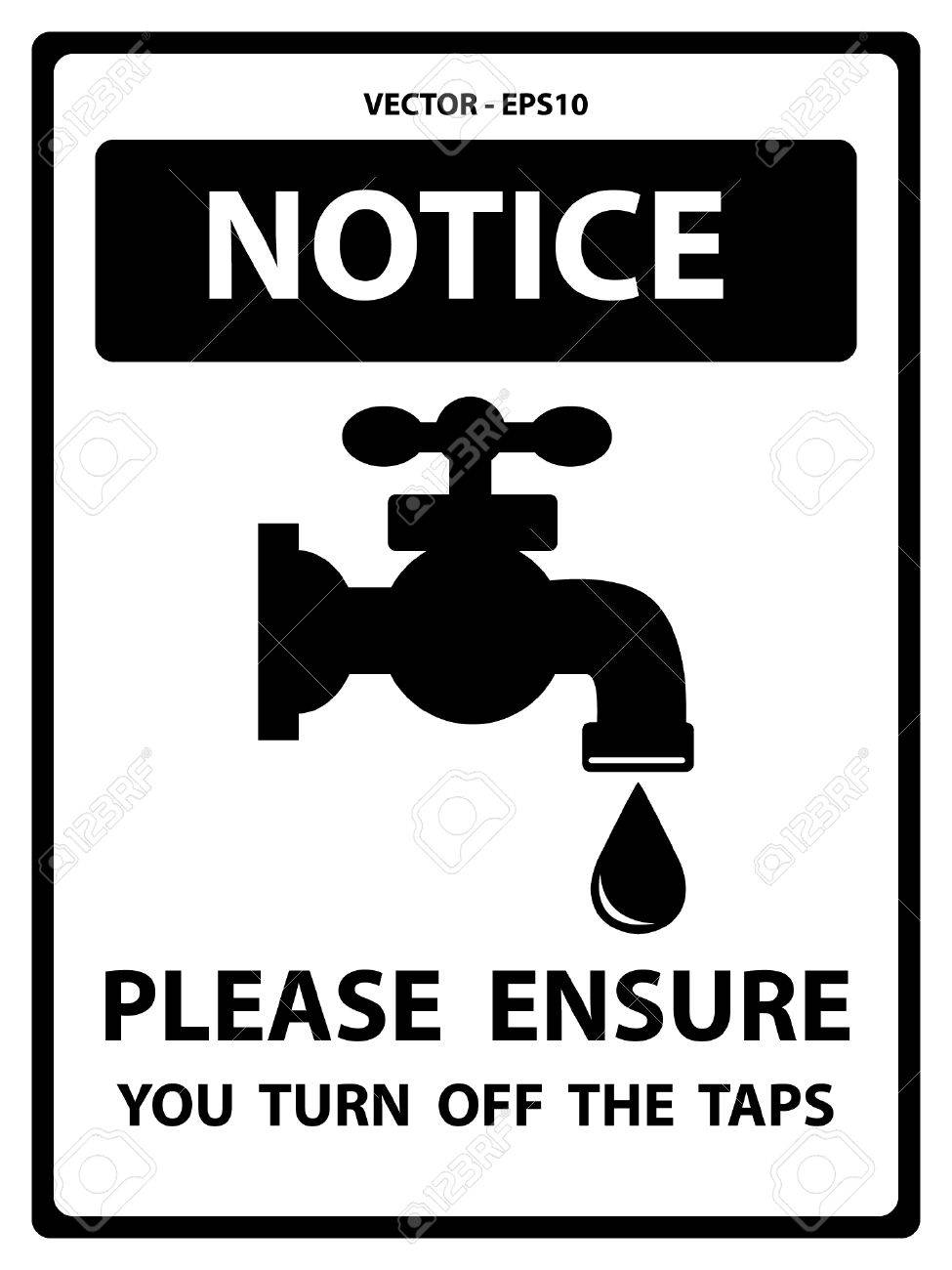 White notice. Do not Drink. Not drinking Water sign. Notice Plate.