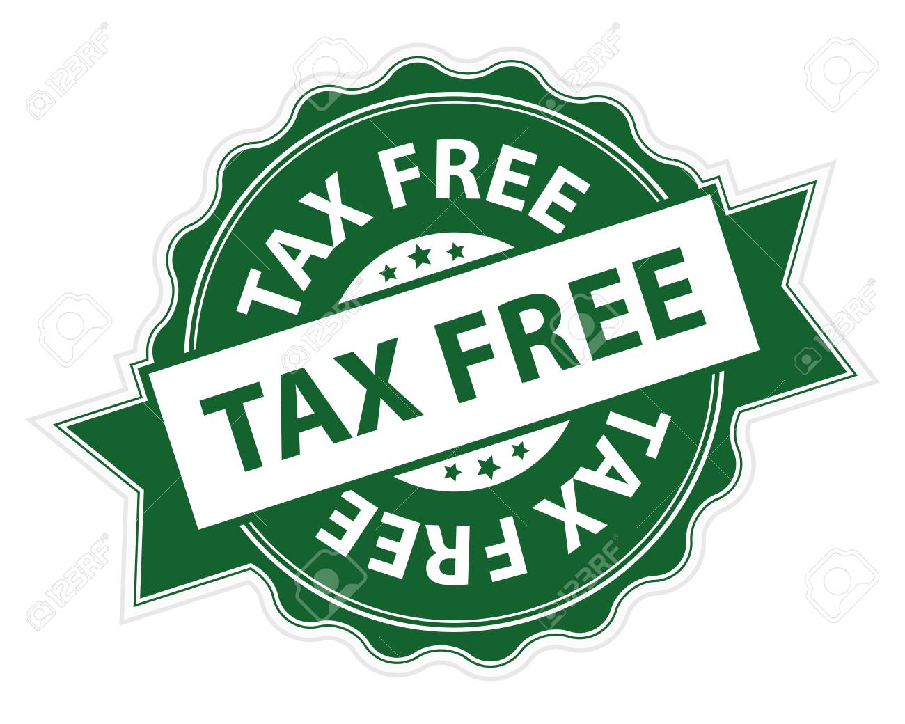 グリーン税制無料スタンプ ラベル ステッカー アイコンまたは白い背景で隔離のバッジ の写真素材 画像素材 Image
