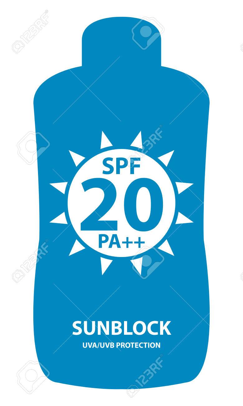 Blue Spf 20 Pa Sunblock Uvauvb Protection Container Icon Or