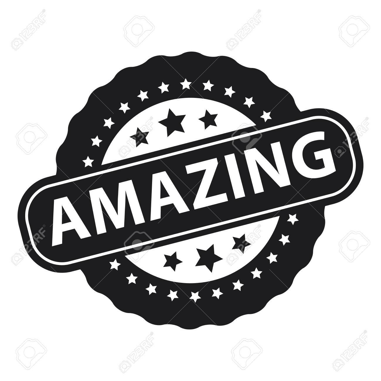 black amazing icon badge