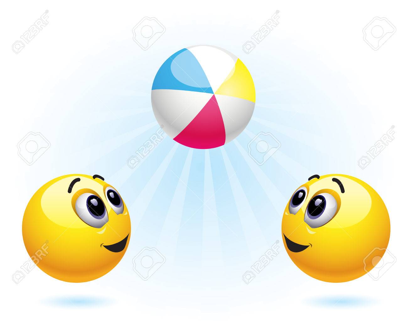 Smiley-Bälle Spielen Mit Ball Lizenzfrei Nutzbare Vektorgrafiken, Clip  Arts, Illustrationen. Image 6004465.