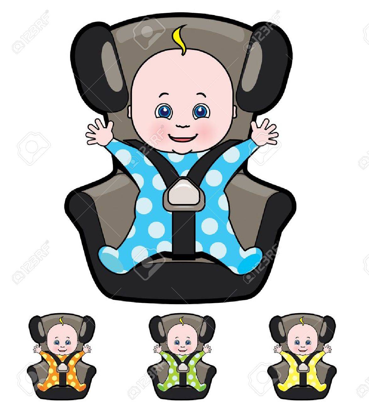 Vector Cartoon Of Baby In Car Seat Royalty Free Cliparts Vectors And Stock Illustration Image