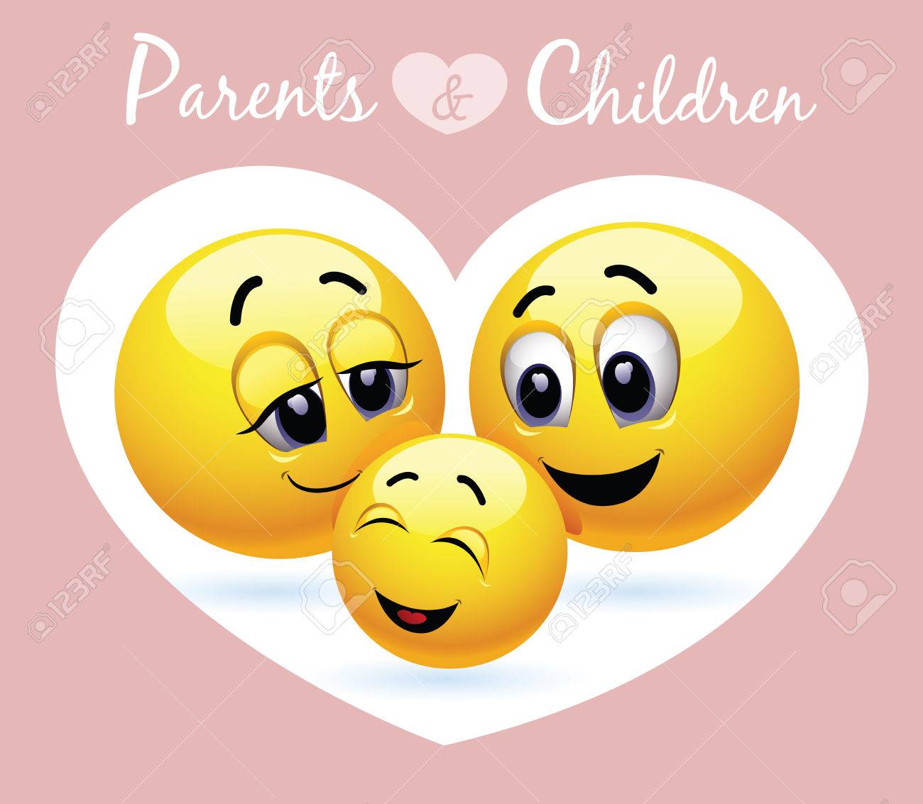 Famille Smiley Vector Illustration D Une Famille Heureuse Presente Symboles Smiley Auge Beneficiant Parental Heureux Enfant Clip Art Libres De Droits Vecteurs Et Illustration Image