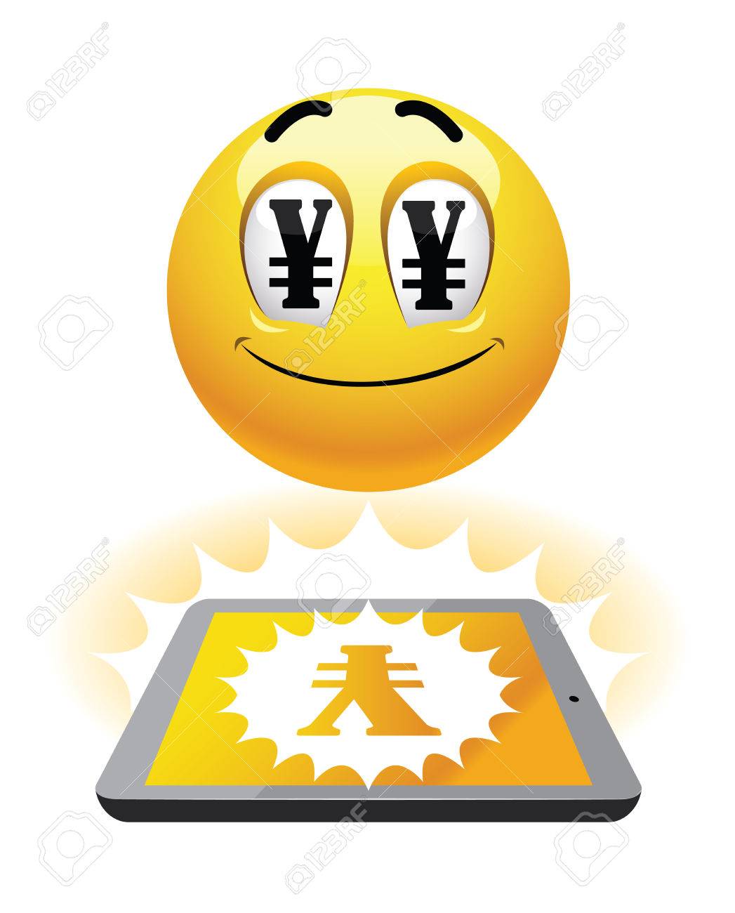 フリーランスの獲得します ネット上獲得スマイル マークのイラストです 自宅で仕事します のイラスト素材 ベクタ Image