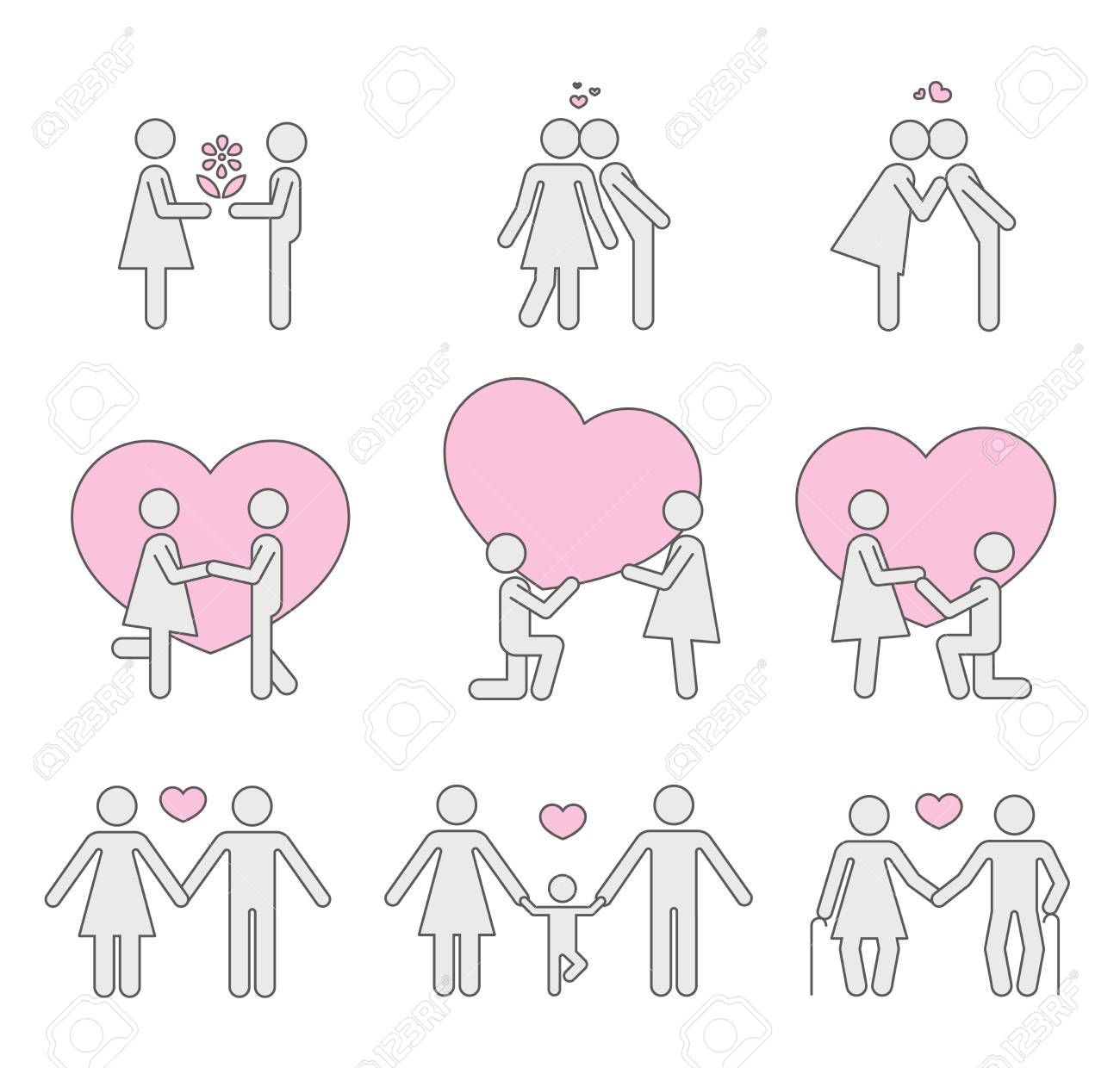 恋のカップルを表すピクトグラム のイラスト素材 ベクタ Image