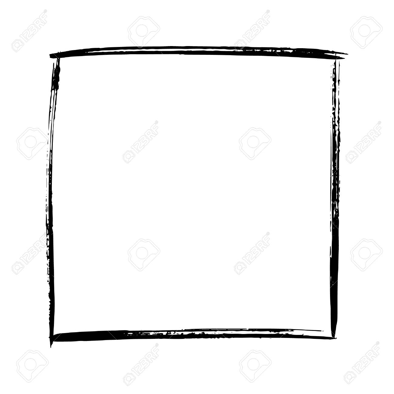 Square Black Hand Drawn Grunge Frame Border Design Element Vector Illustration In Black Isolated Over White Royalty Free Cliparts Vectors And Stock Illustration Image 100320504