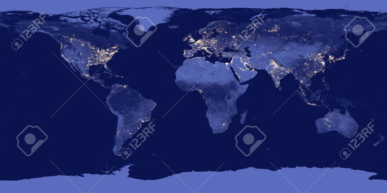 Earth by night - Elements of this image are furnished by NASA - 73007612 Earth by night - Elements of this image are furnished by NASA - 73007612