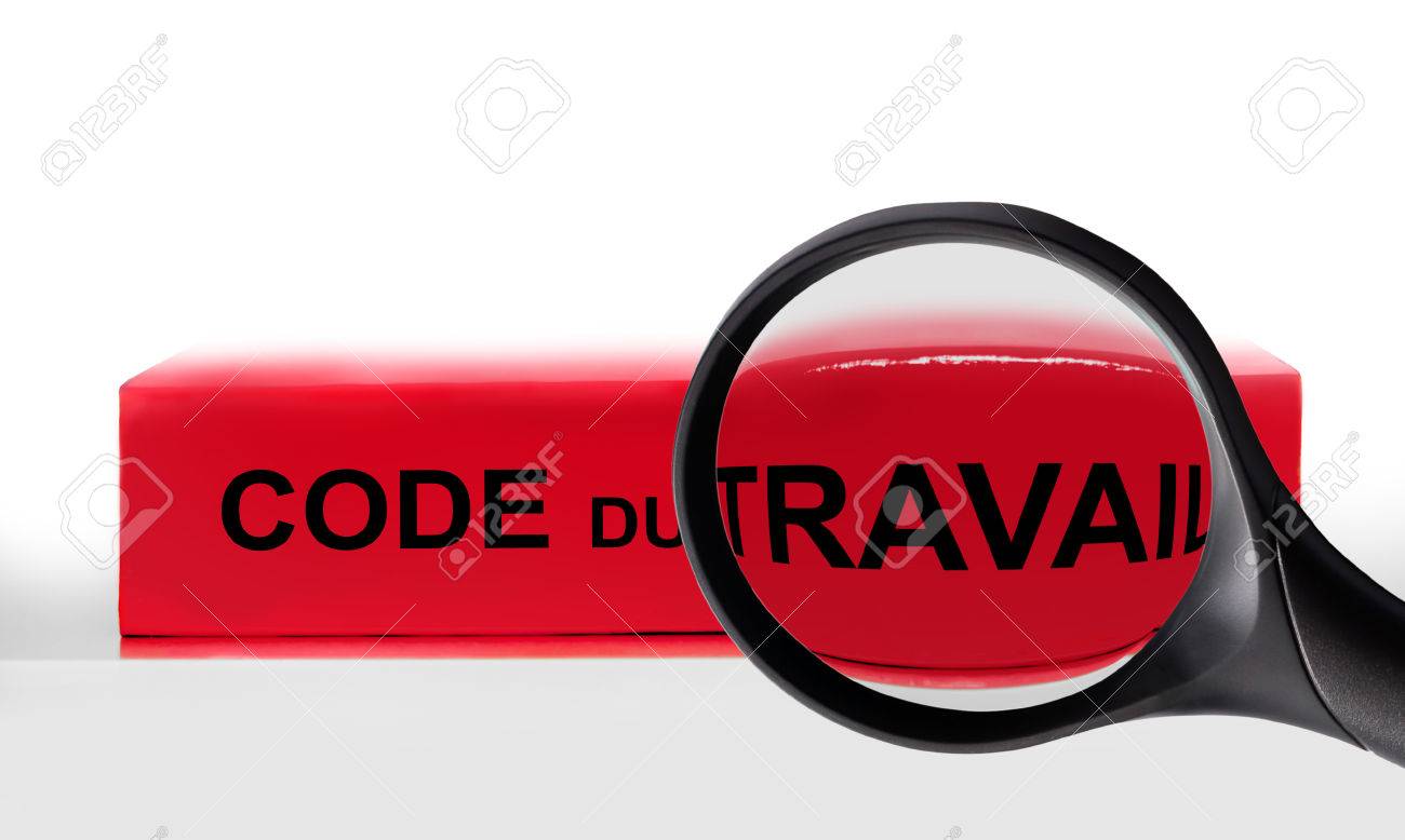 French labor code book and magnifying glass, labor code law reform in France concept - 81121414 French labor code book and magnifying glass, labor code law reform in France concept - 81121414
