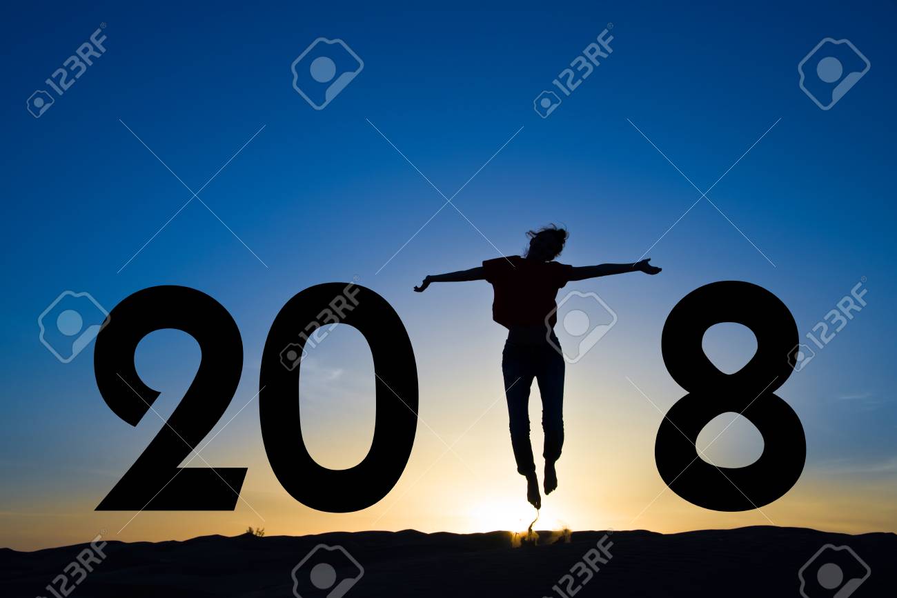 2018, silhouette of a woman standing in the sun, blue sky - 90312767 2018, silhouette of a woman standing in the sun, blue sky - 90312767