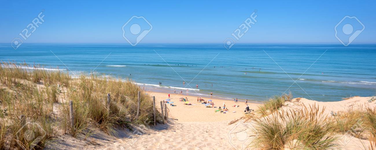 Panorama of the dune and the beach of Lacanau, atlantic ocean, France - 104510927 Panorama of the dune and the beach of Lacanau, atlantic ocean, France - 104510927