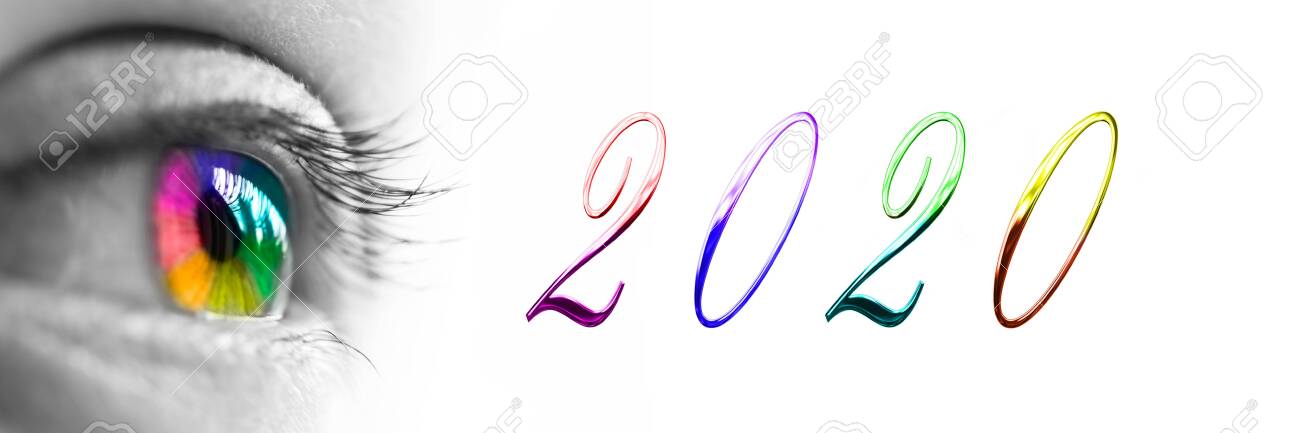 2020 and colorful rainbow eye headeron panoramic white background, 2020 new year greetings concept - 129577753 2020 and colorful rainbow eye headeron panoramic white background, 2020 new year greetings concept - 129577753