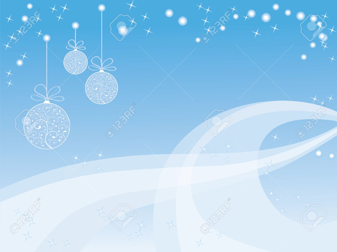 青のおもちゃ 星とのクリスマスの壁紙のイラスト素材 ベクタ Image