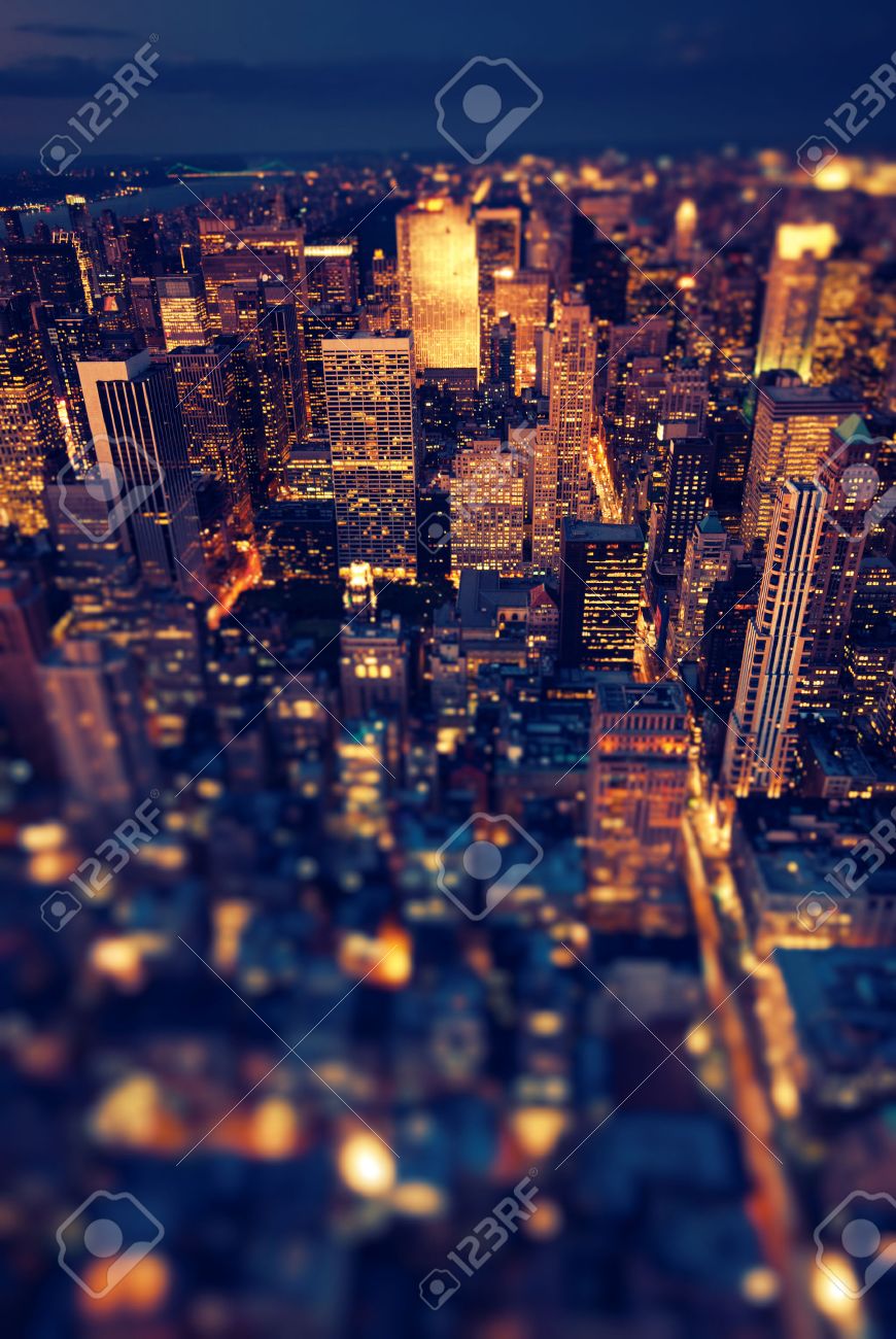New York Manhattan at night with soft focus - 26117342 New York Manhattan at night with soft focus - 26117342