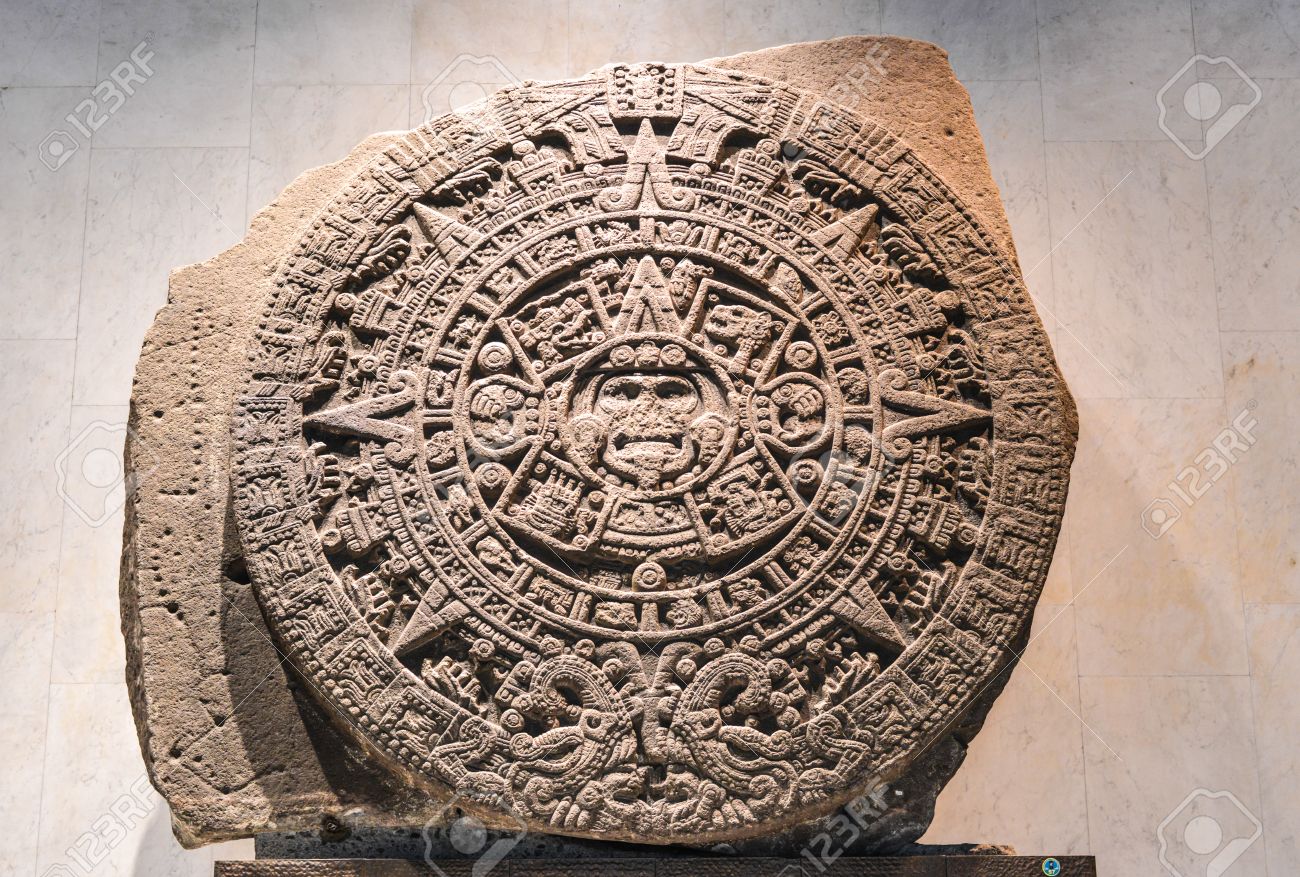 the aztec calendar stone mexica sun stone stone of the sun stock sun calendar