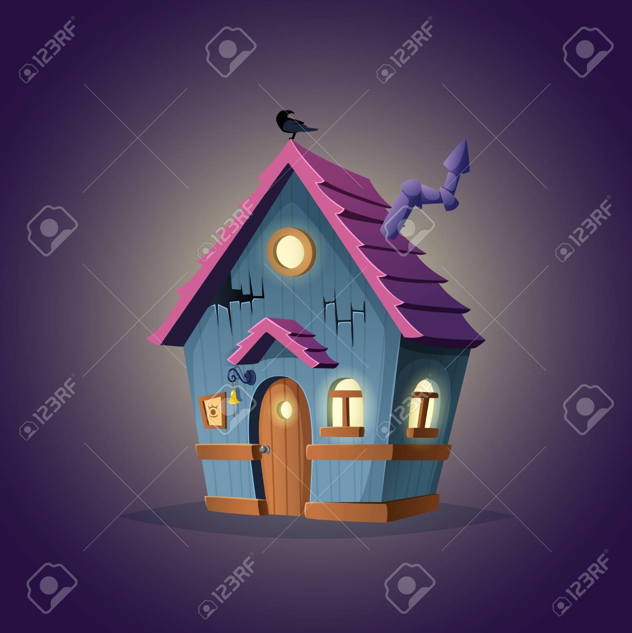 魔女アイコンの小屋 のイラスト素材 ベクタ Image