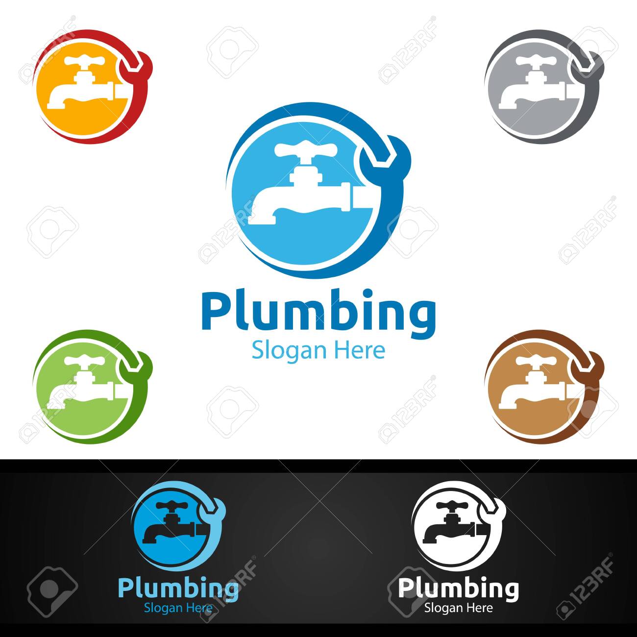 Plumbing with Water and Fix Home Concept Design - 154160793 Plumbing with Water and Fix Home Concept Design - 154160793