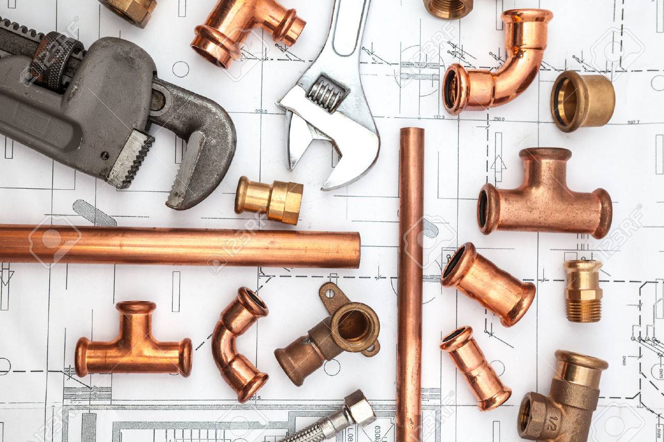 on a plan of a house there is work tools and work equipment - 51284658 on a plan of a house there is work tools and work equipment - 51284658