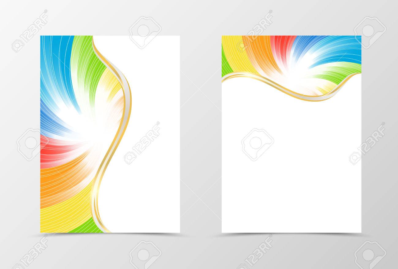 rainbow flyer template Front and back rainbow flyer template design vector image.