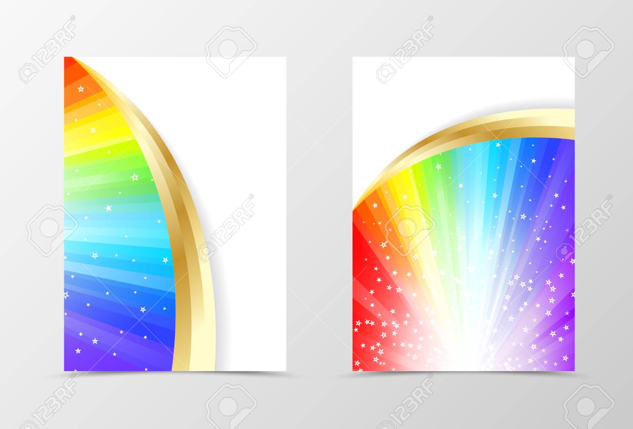 rainbow flyer template design abstract flyer template in rainbow