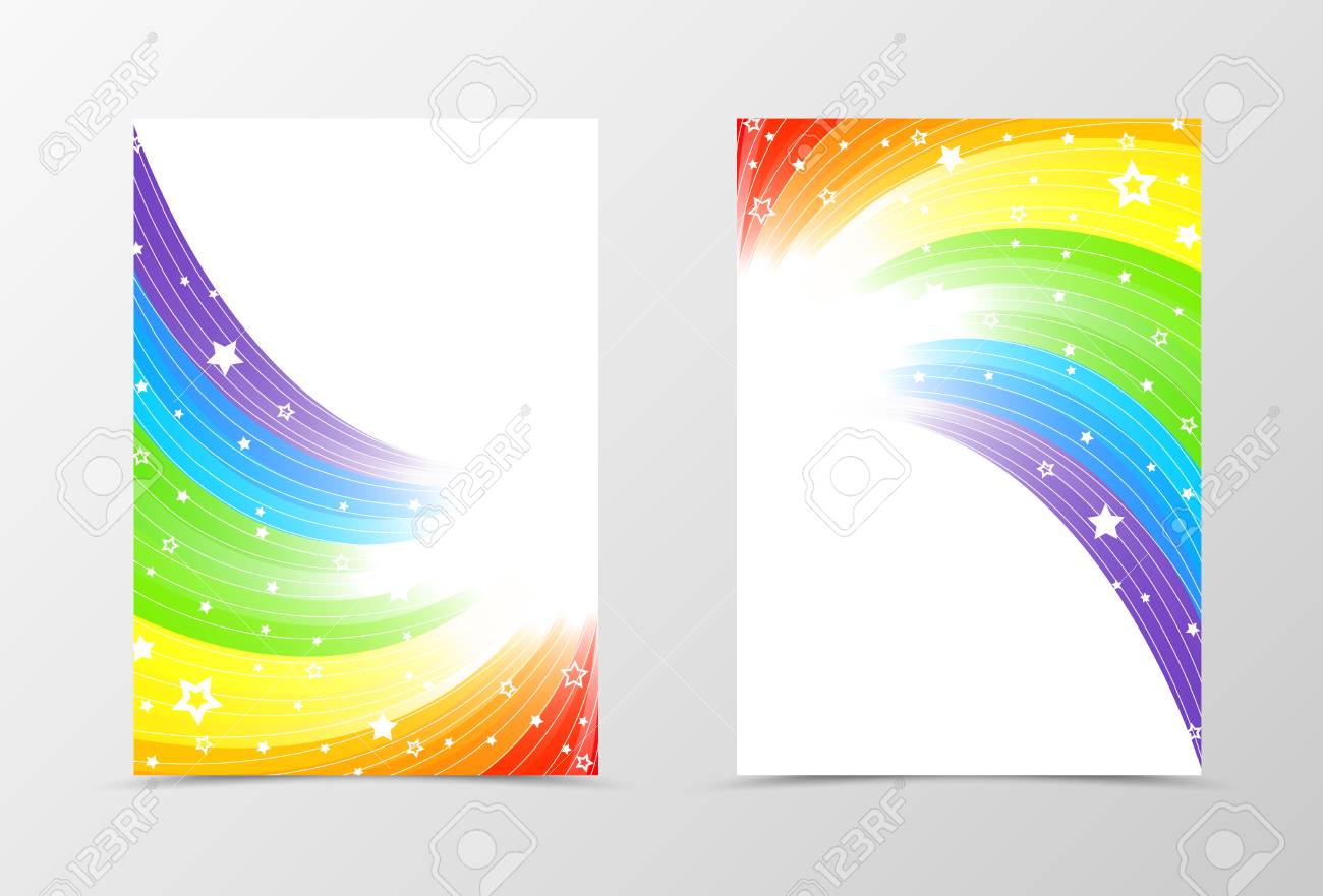 rainbow flyer template Rainbow flyer template design stock vector illustration of.