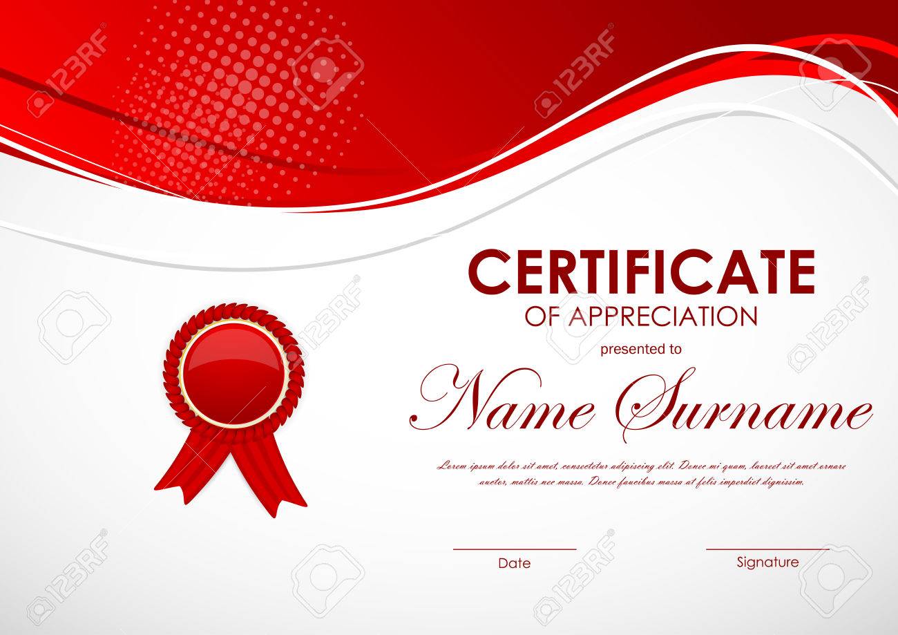 certificate of appreciation template with red wavy digital light background certificate of appreciation