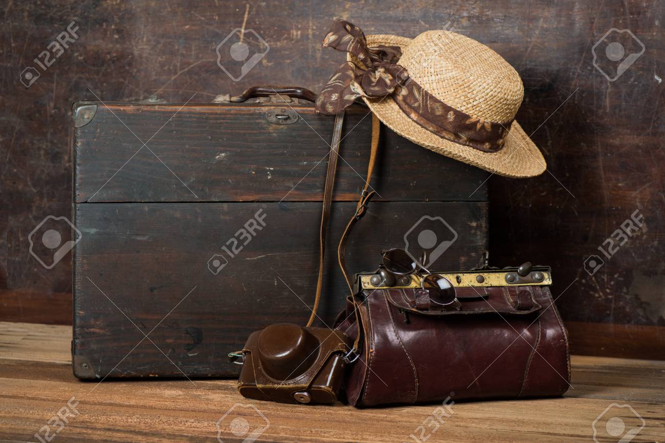 hat suitcase travel