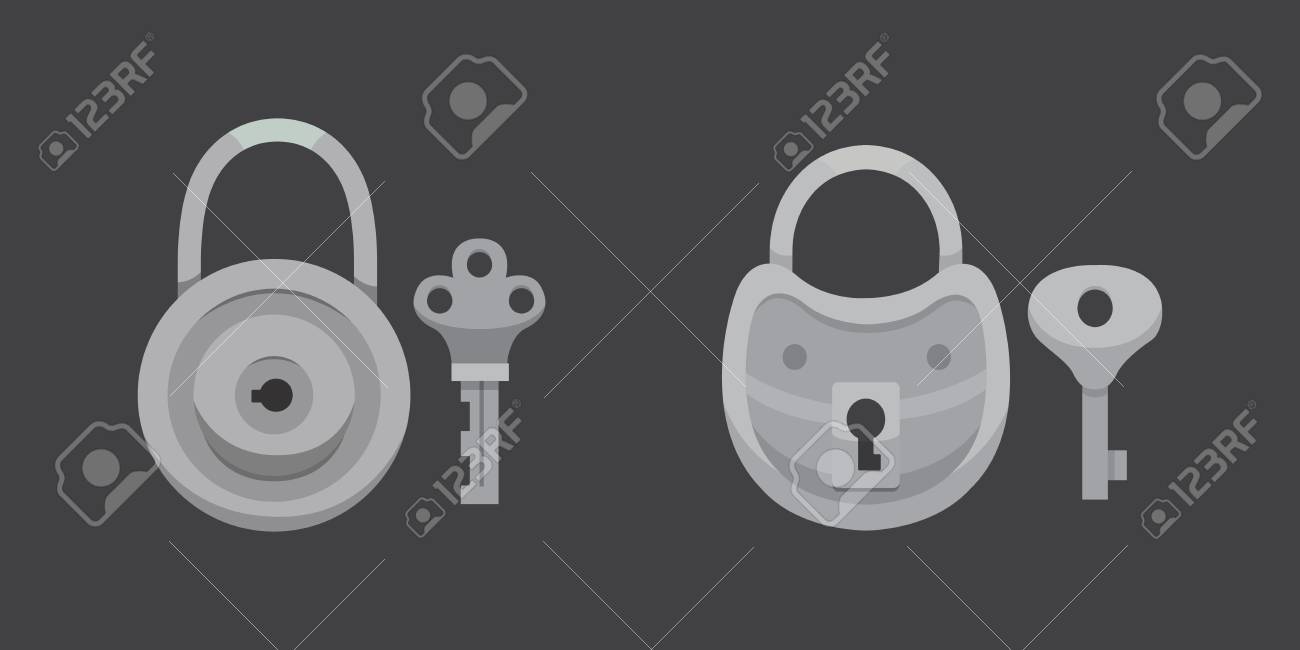 ヴィンテージキーとロックのセット ベクトルイラスト漫画南京錠 秘密 謎や安全なアイコン のイラスト素材 ベクタ Image ヴィンテージキーとロックのセット ベクトルイラスト漫画南京錠 秘密 謎や安全なアイコン のイラスト素材 ベクタ Image