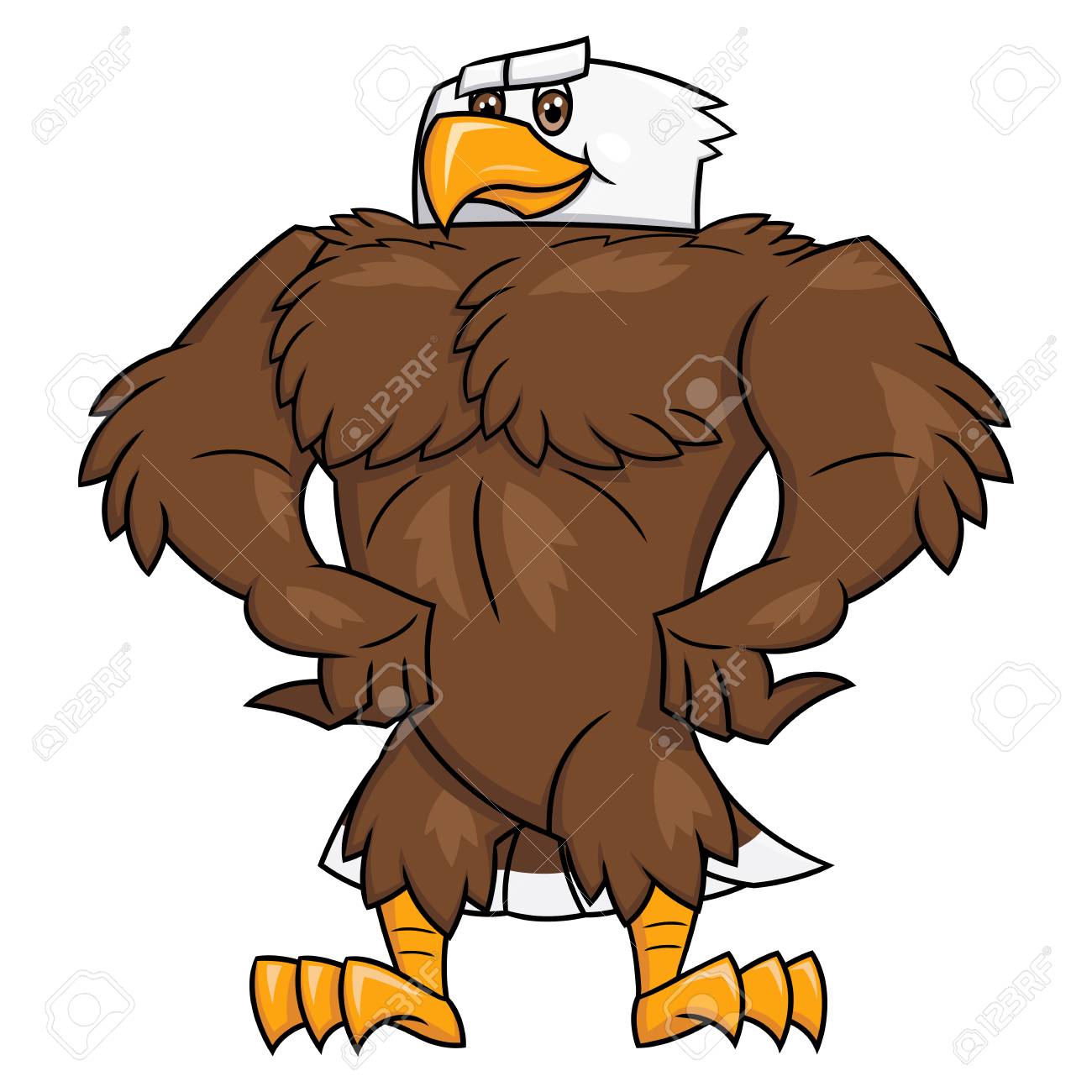 強いイーグル立ち ポーズのイラスト 白背景 のイラスト素材 ベクタ Image