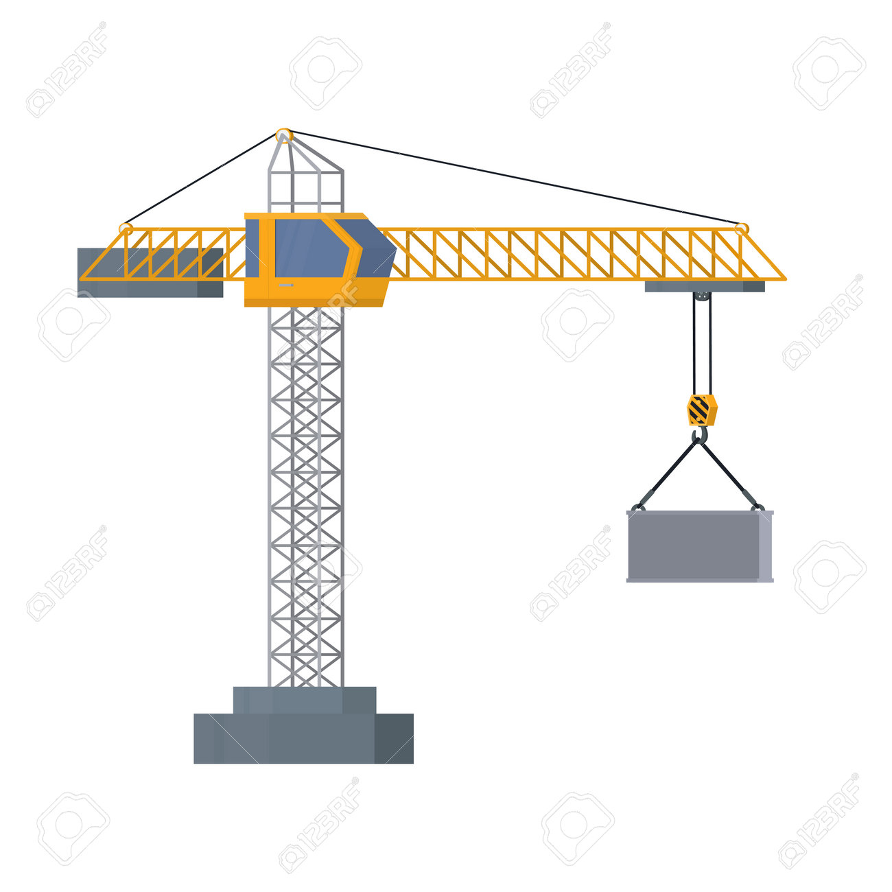 タワークレーン。建設とエンジニアリング、ベクターイラストの