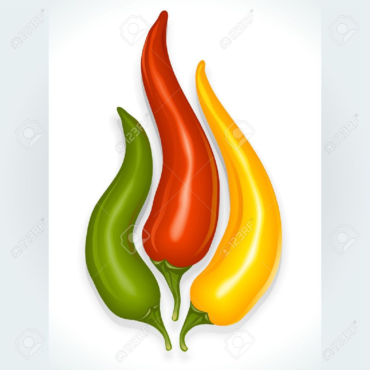 Hot chili pepper in the shape of fire sign isolated on white background - 11172799 Hot chili pepper in the shape of fire sign isolated on white background - 11172799