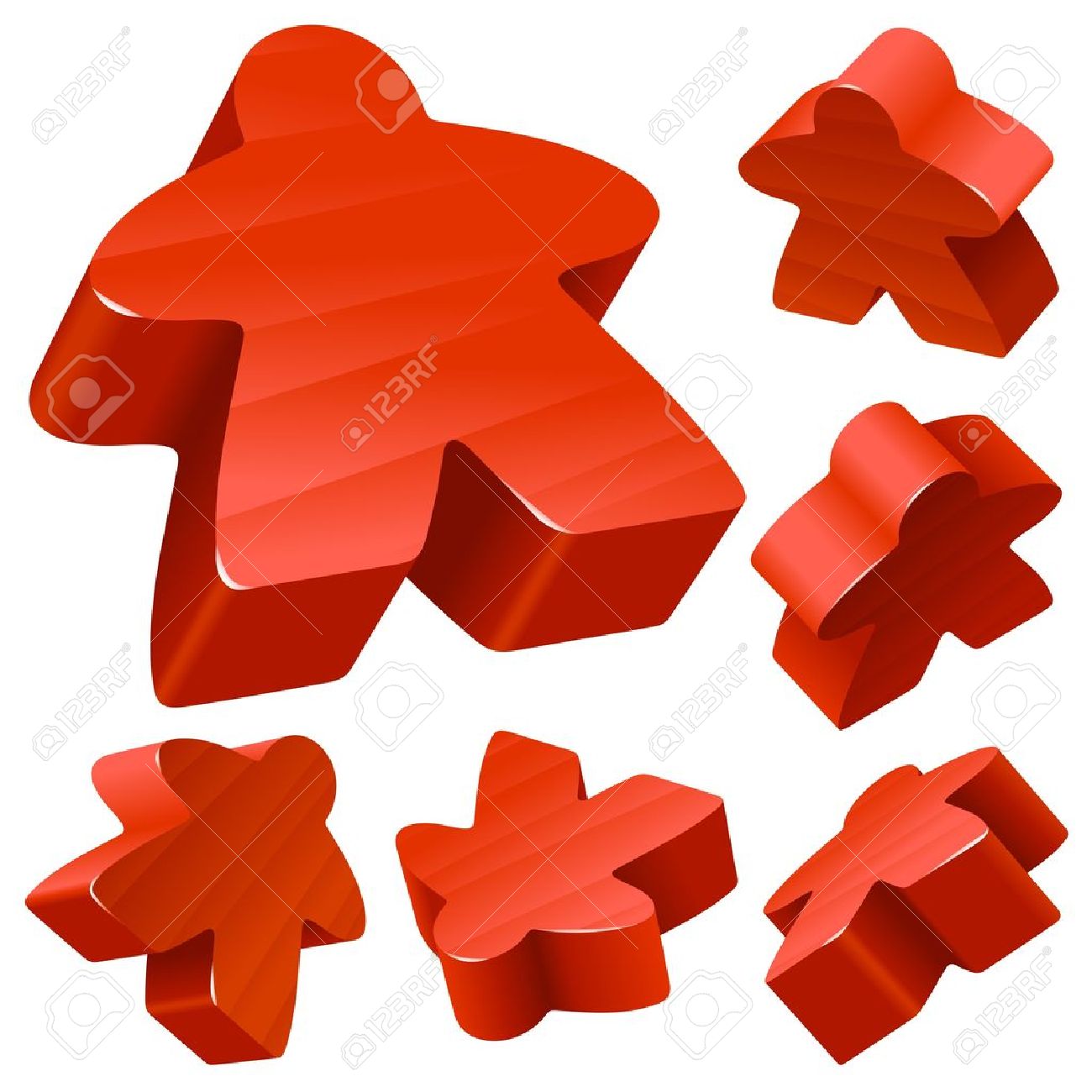 Red Wooden Meeple Vector Set Isolated On White Symbol Of Family Board Games Stock Red Wooden Meeple Vector Set Isolated On White Symbol Of Family Board Games Stock