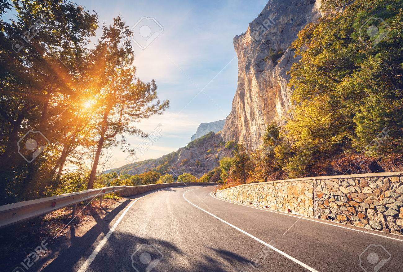 Asphalt Road Colorful Landscape With Beautiful Mountain Road Stock Photo Picture And Royalty Free Image Image 66303254