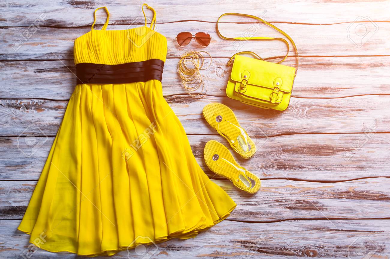 yellow dress outfit casual