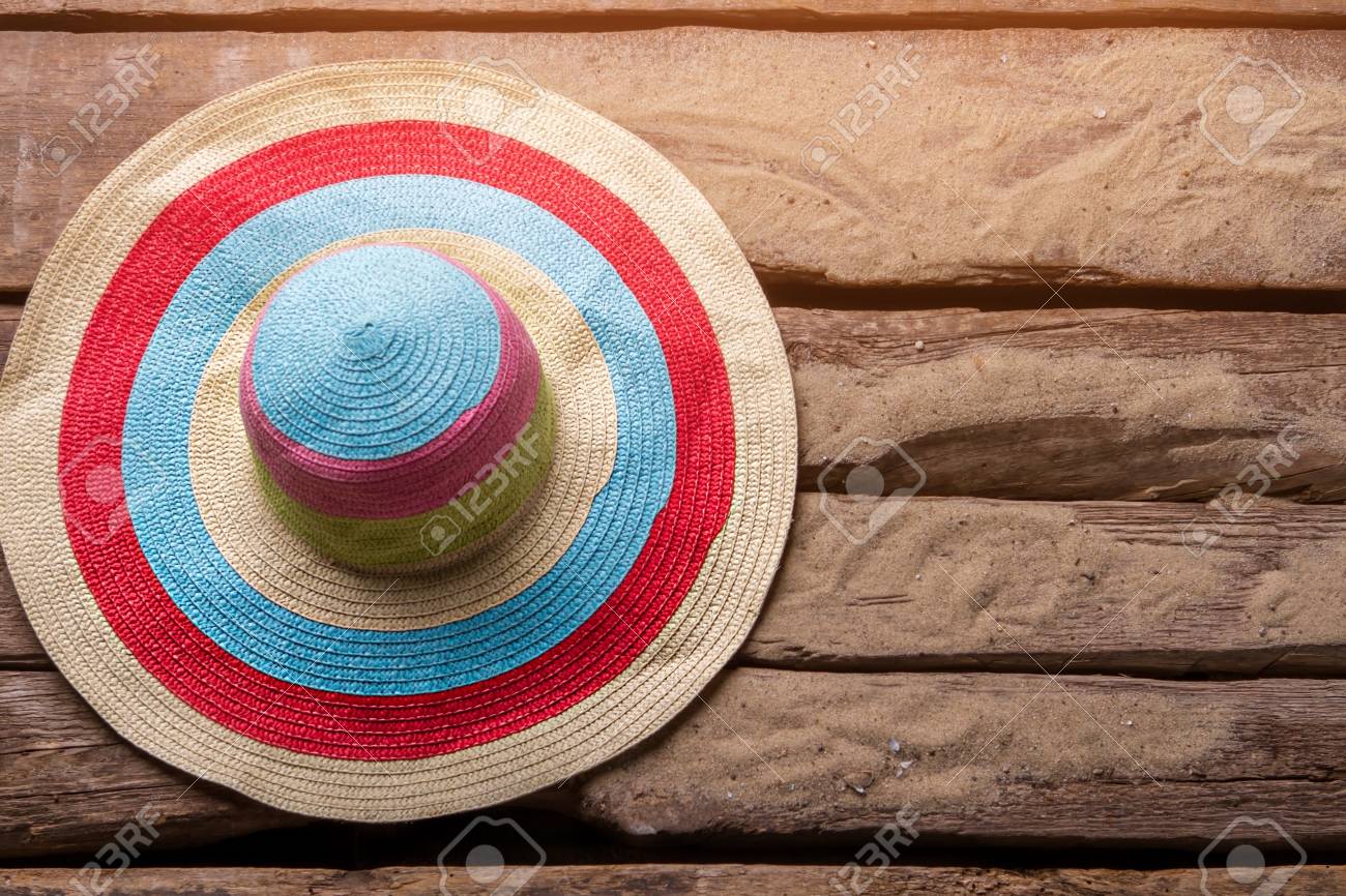 striped beach hat