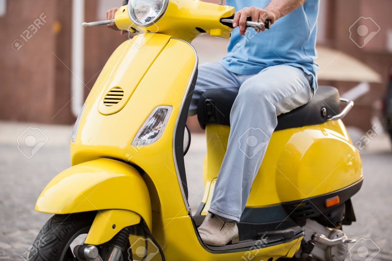 yellow scooter