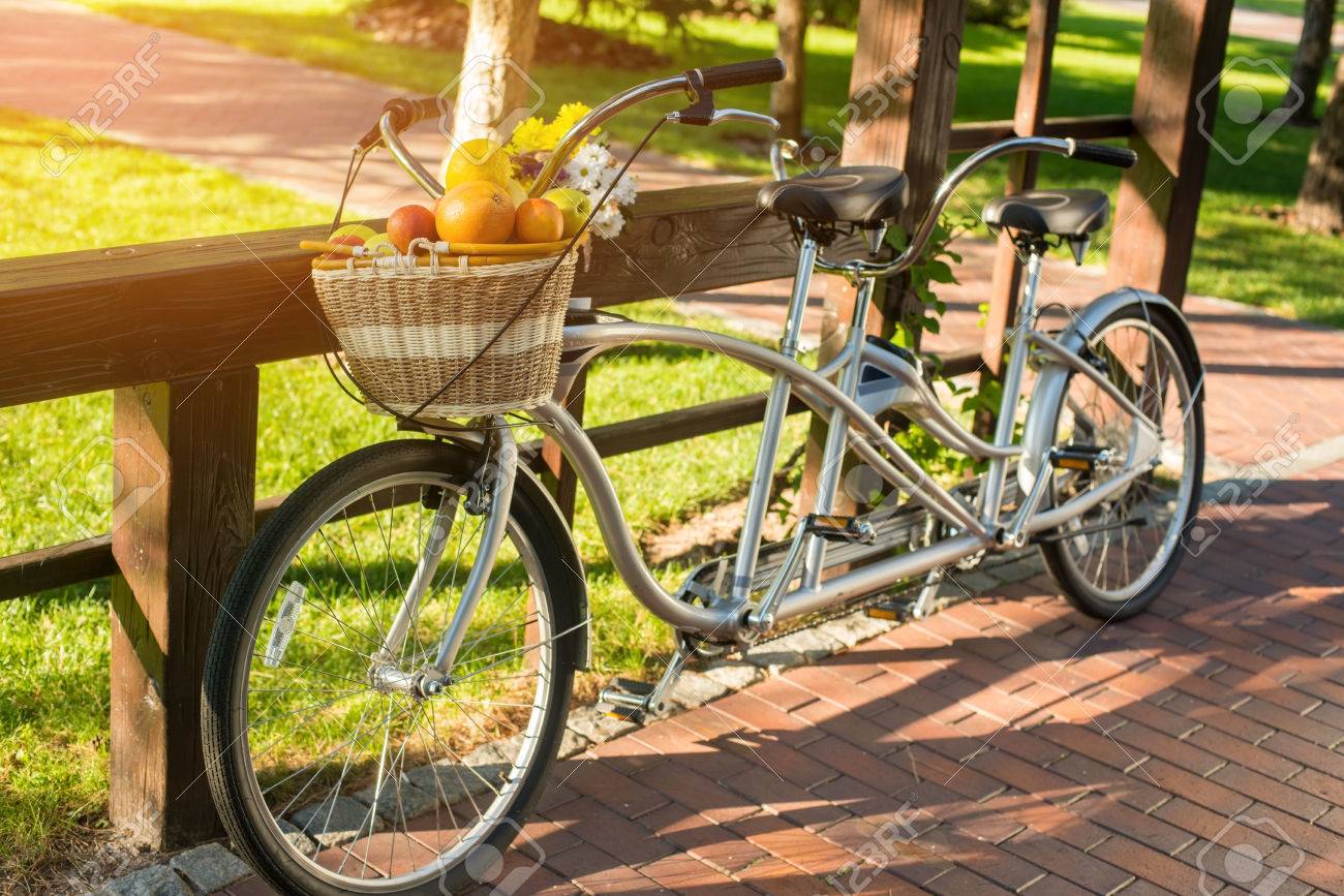 yellow tandem bike